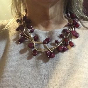 Burgundy and gold necklace